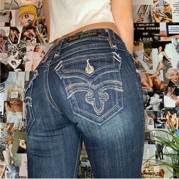 Rock Revival Debbie Dar Wash Bootcut Jeans Fleur Di Lis NEW without tags 27 - Picture 1 of 12